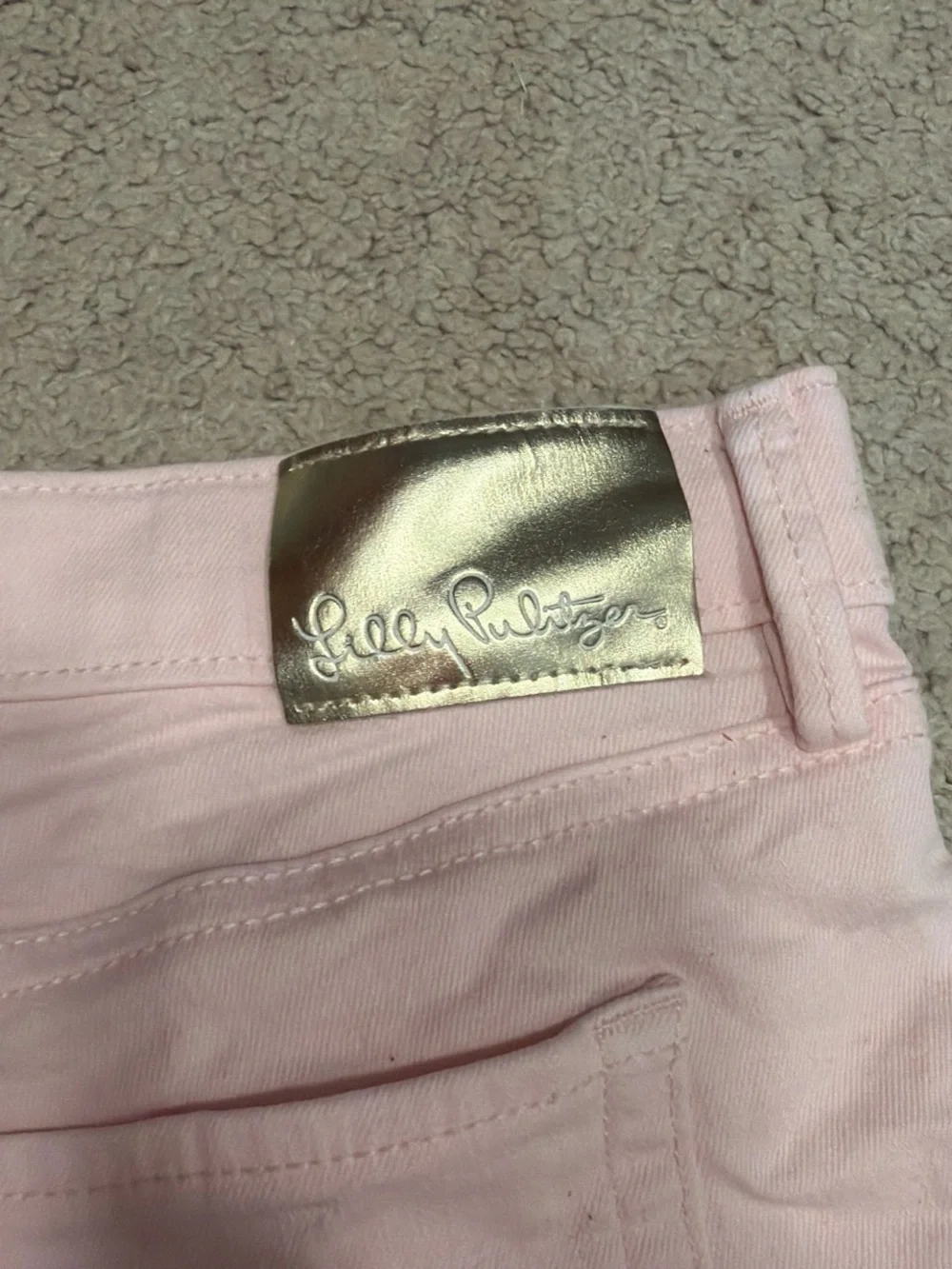 Lilly Pulitzer Pale Pink Frayed Hem Jean Shorts